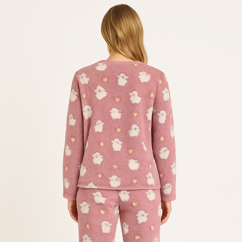 Pijama Fofinho e Quentinho Rosê Estampa Ovelhinhas + Brinde + Frete Grátis