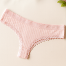 Kit 05 Calcinhas de Algodão Canelado com Renda fio conforto - Liana