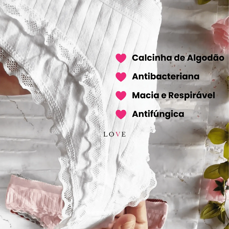 Kit 5 á 20 Calcinhas de Algodão Liana - FRETE GRÁTIS