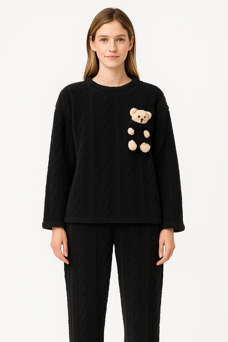 Pijama Fofo com Ursinho no bolso