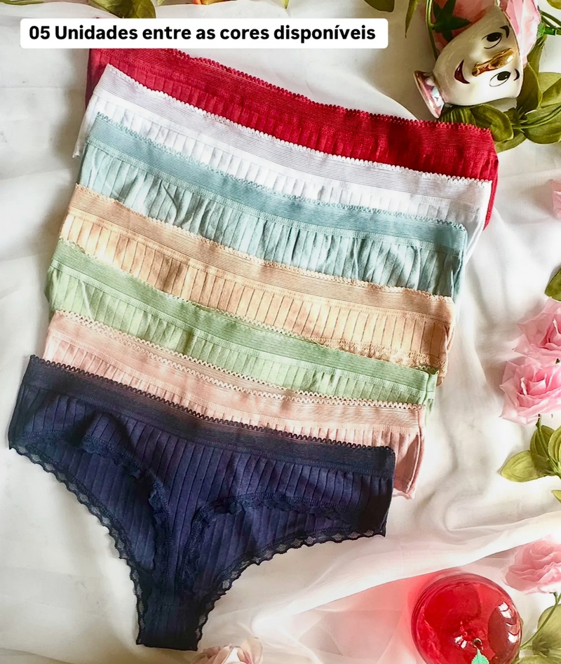 Kit 5 á 20 Calcinhas de Algodão Liana - FRETE GRÁTIS